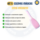Kit 5 - Escovas Mágicas Raquete pra cabelo - Anti Frizz - De Desembaraçar Cabelo