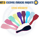 Kit 5 - Escovas Mágicas Raquete pra cabelo - Anti Frizz - De Desembaraçar Cabelo